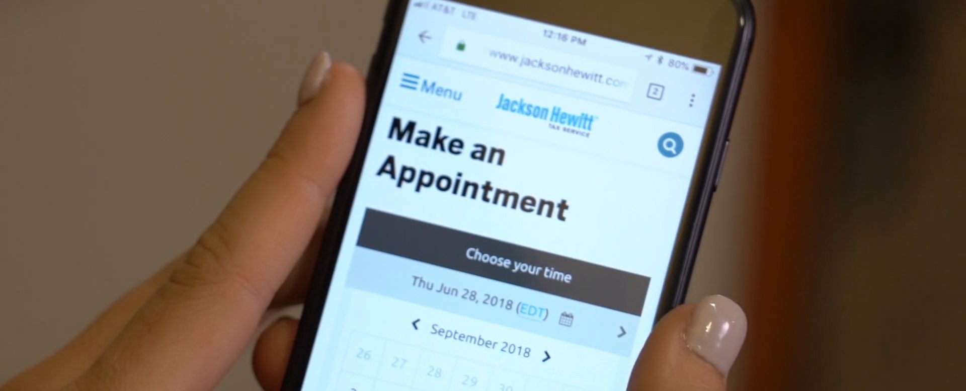 Blog Image - Jackson Hewitt Appointment Screenshot